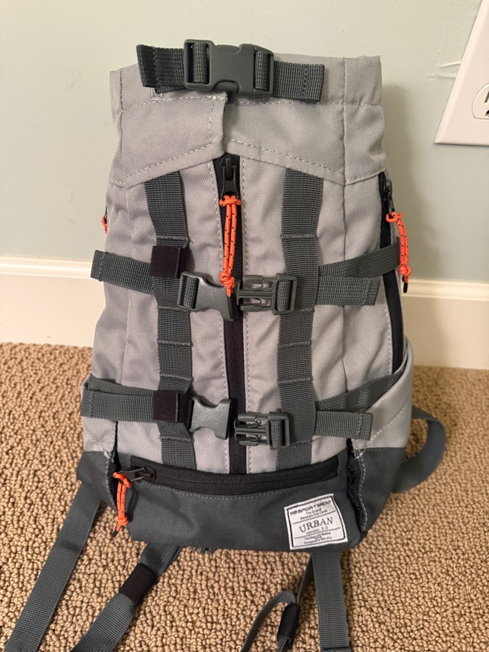Urban Grey K9 Sport Sack with Orange Accents
